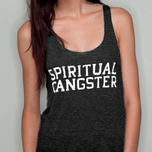 Spiritual Gangster Tops - Spiritual Gangster Racerback Black Tank Top XS